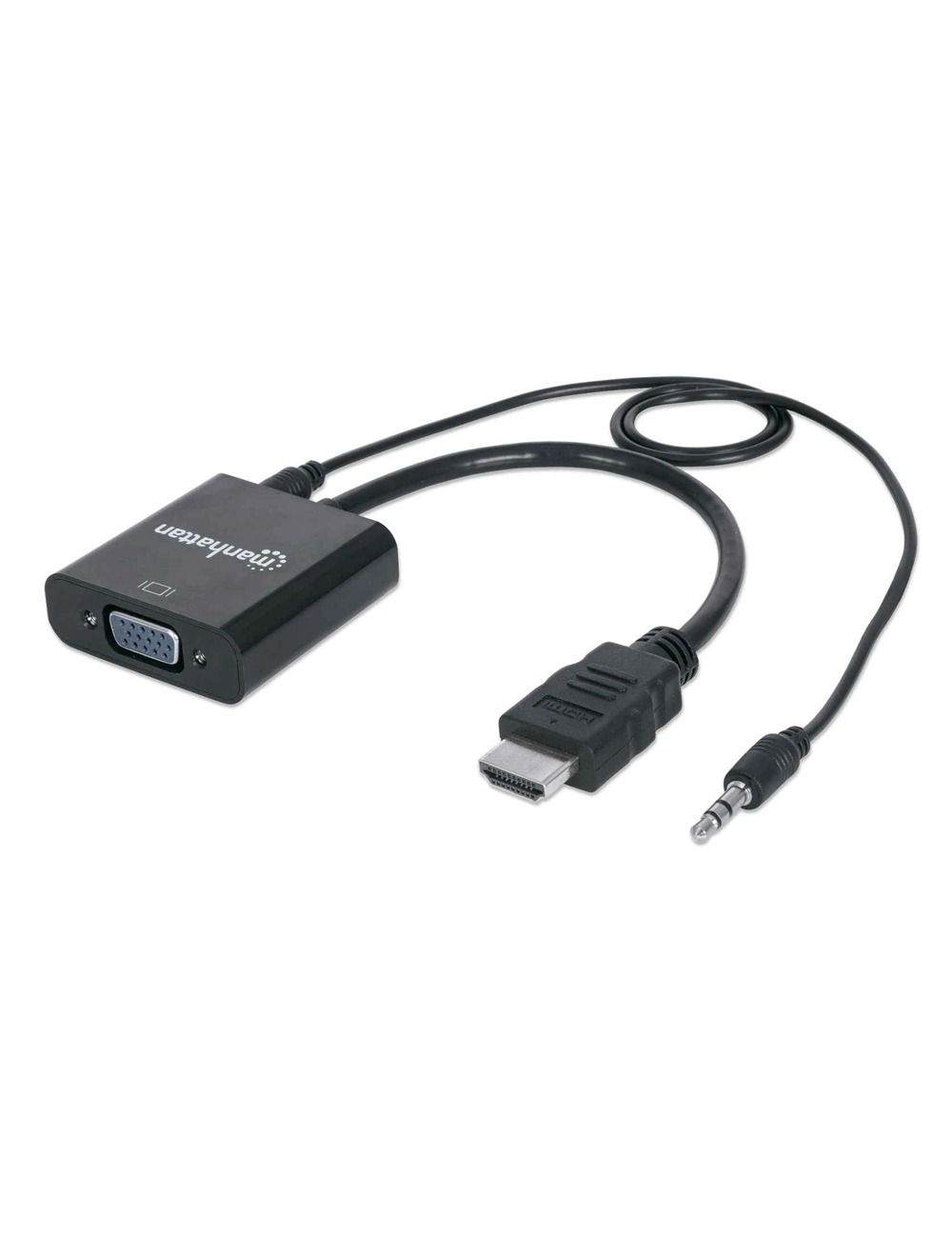 Manhattan HDMI to VGA Converter with AUX Cable ,Black - 151450