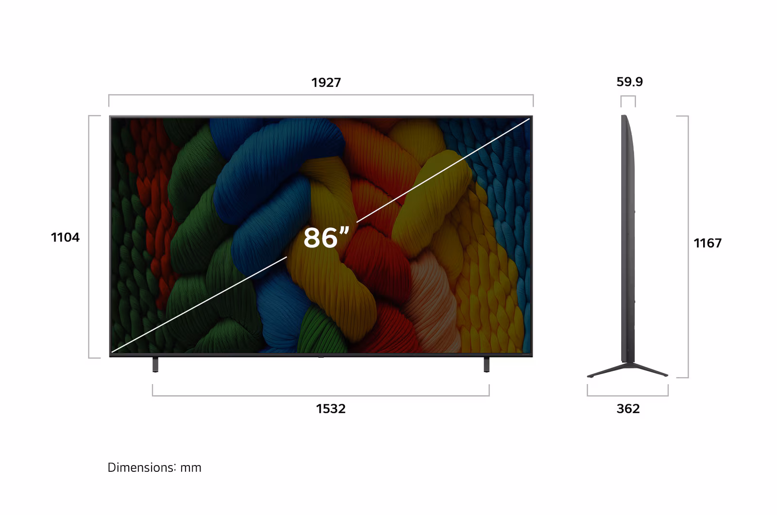 LG 86 Inch Smart TV , 4K UHD LED Built-In Receiver