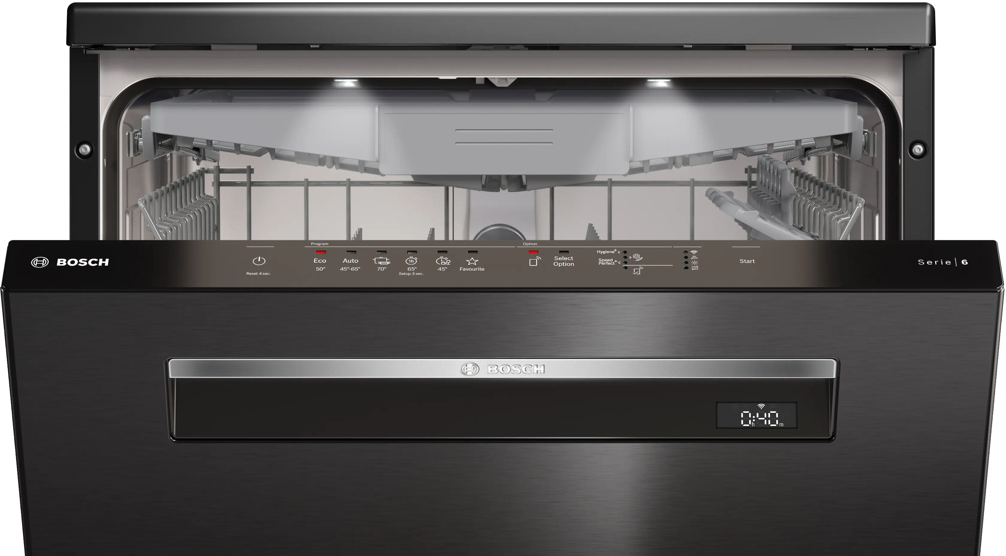Bosch Series 6 Free Standing Dishwasher , 14 Persons Black Steel - SMP6EMC00V