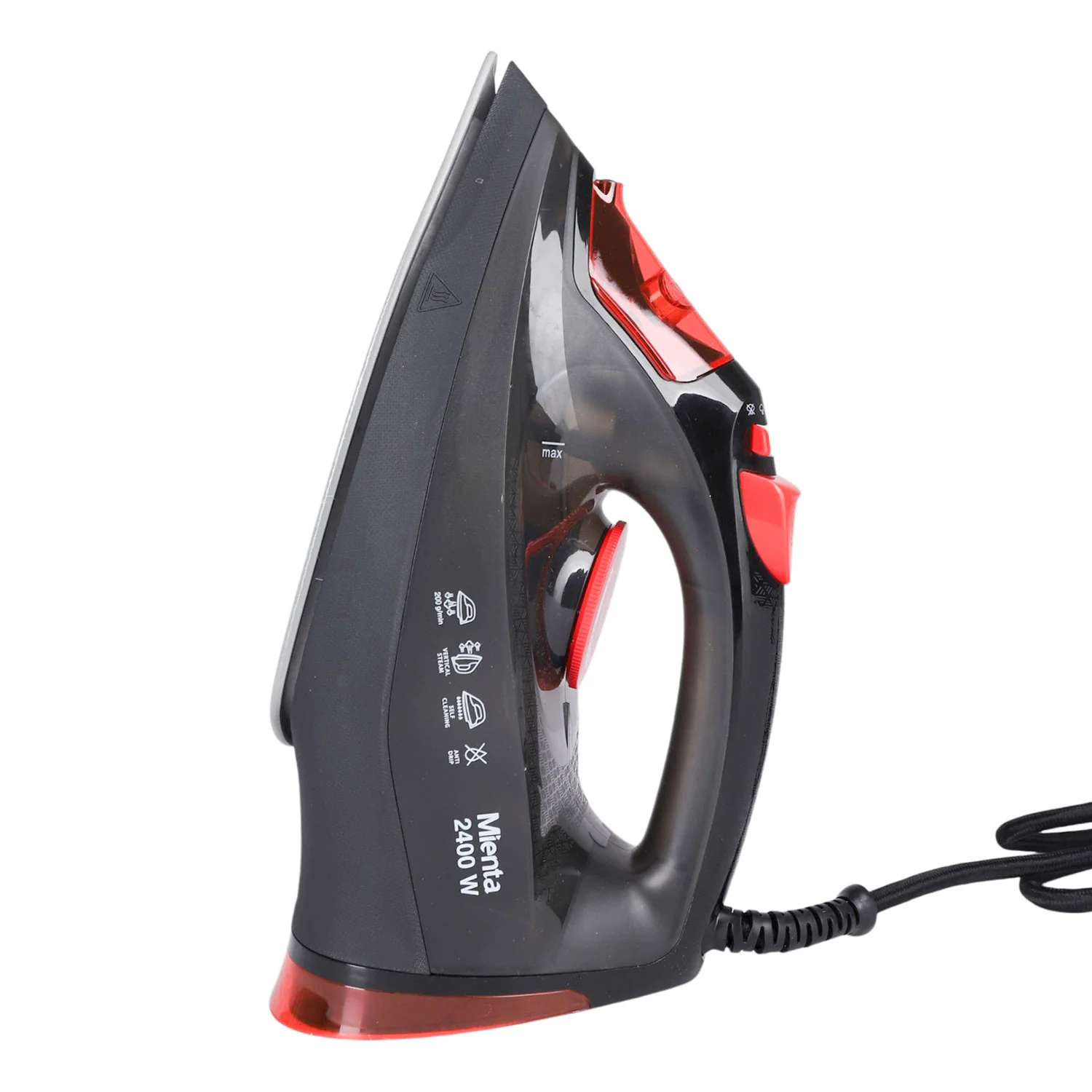 Mienta Steam Iron , 2400 Watt , Black Red - SI181740B
