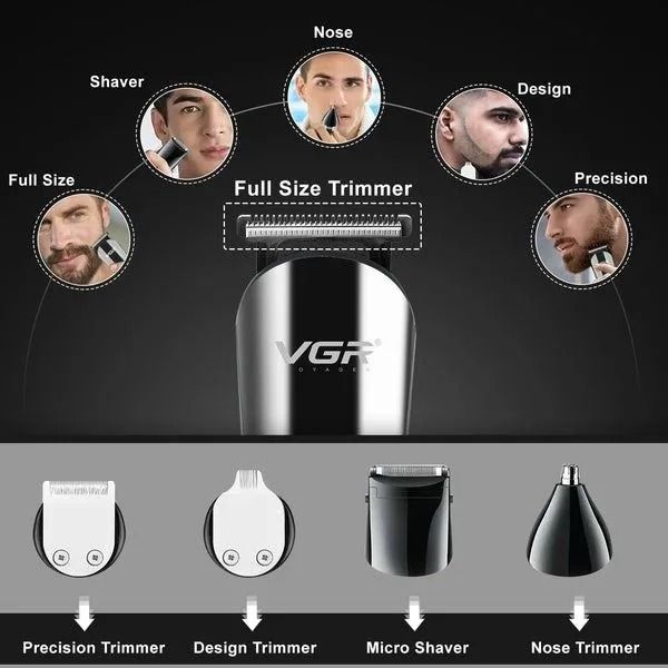 VGR Professional Grooming Kit Wet & Dry , Black Silver - V-107