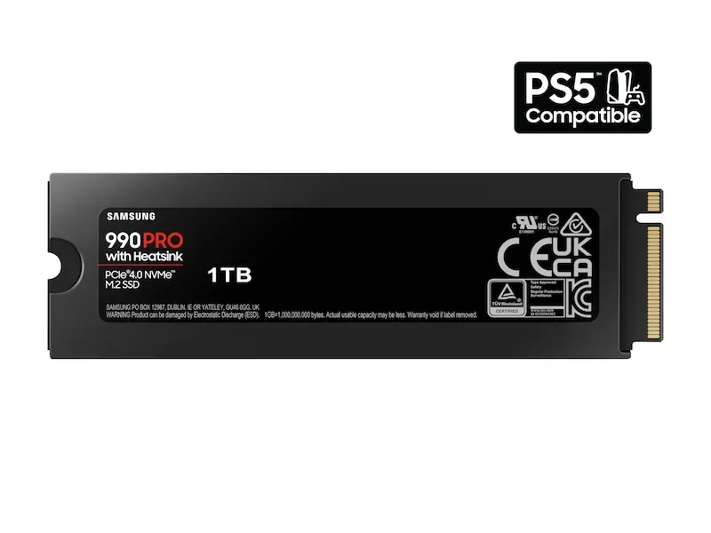 Samsung 990 PRO w/ Heatsink Internal SSD , 1 Terabyte M.2 2280 - MZ-V9P1T0CW