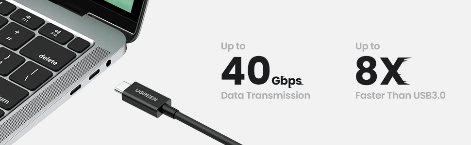 Ugreen Type C Mobile Cable 0.8 Meter Black - US501