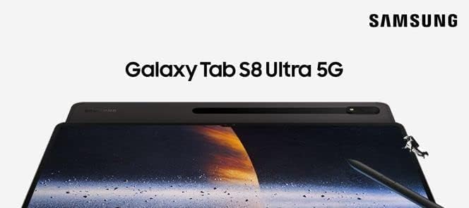 تابلت سامسونج جالكسي تاب S8 الترا ، شاشة 14.6 بوصة ، رام 12 جيجا بايت ، شبكة5G ،شريحة واحدة - جرافيت