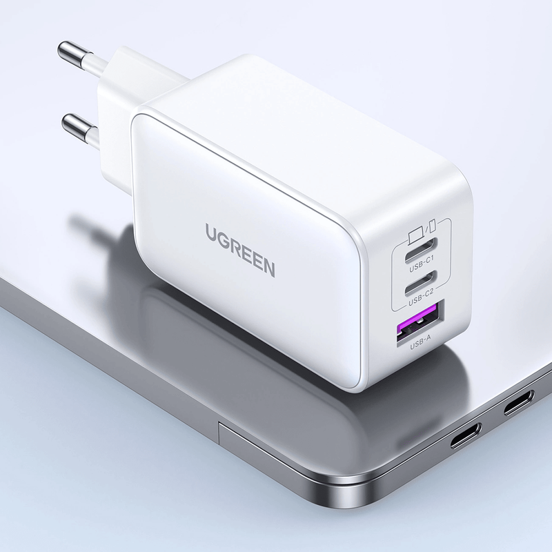 شاحن يوجرين جان فاست ، عدد 3 منفذ USB ، قدرة 65 وات ، ابيض - CD244
