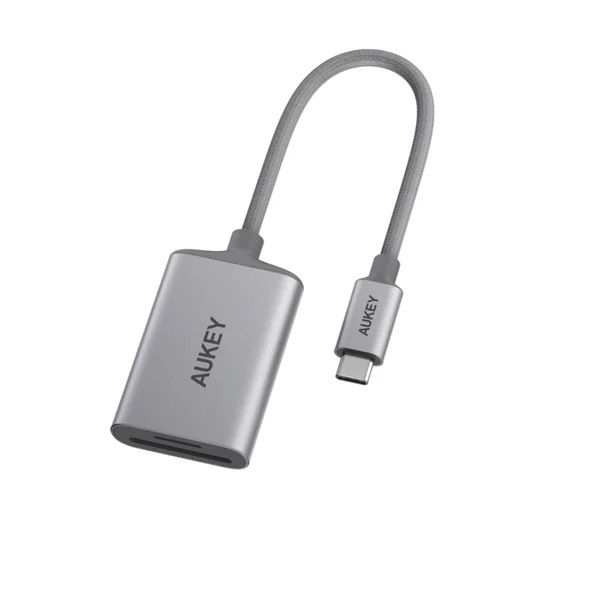 محول USB-C الى قارئ بطاقة اوكاي كامدوك ، رمادي - UH-C01