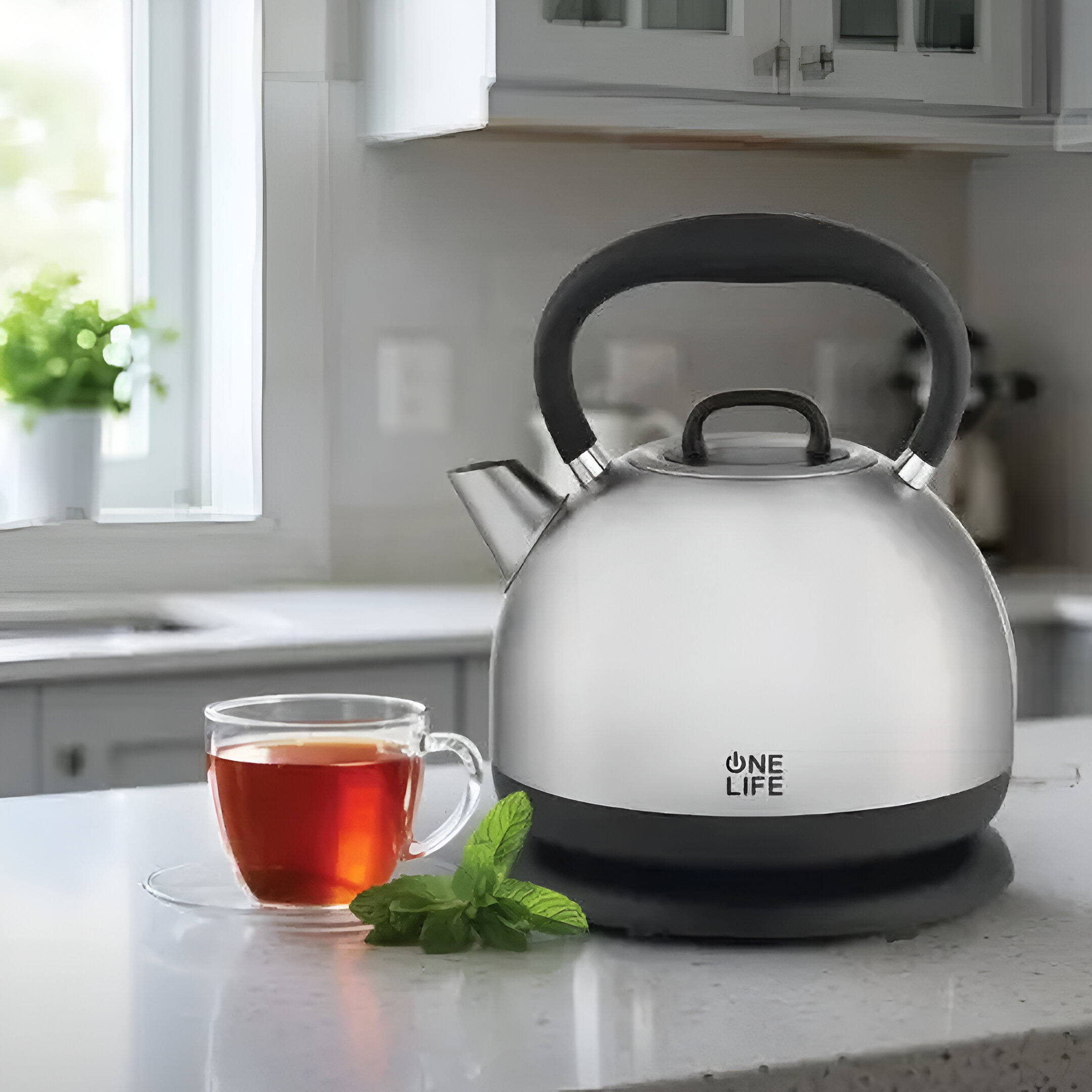 One Life Electric Kettle , 1.7 Liter 2200 Watt , Silver - EK50SI