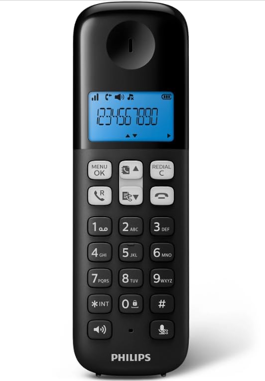 تليفون لاسلكي فيليبس ،اسود - D1611B/63
