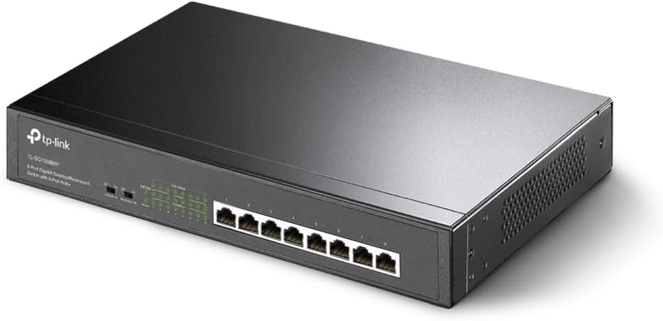 Tp-Link Gigabit Switch , 8 Ports , Black - TL-SG1008MP