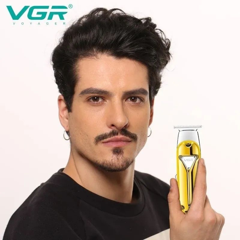 VGR Rechargeable Hair Clipper with Attachments , Silver Gold - V-967