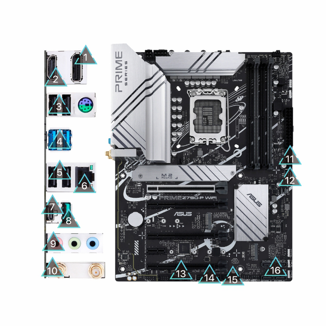 ماذر بورد اسوس برايم Z790-P واي فاي ، انتل - اسود