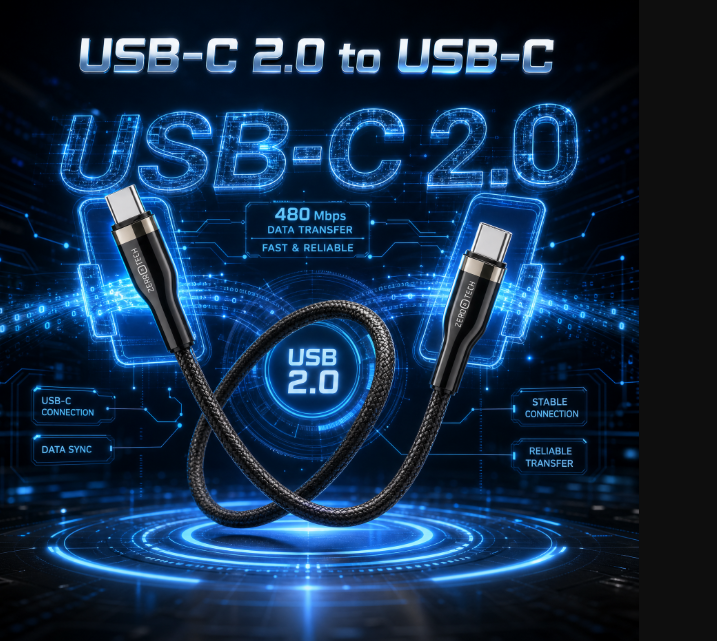 كابل شحن Type C زيروتك ، طول 1 متر ، اسود - ZPCC-CC601Z