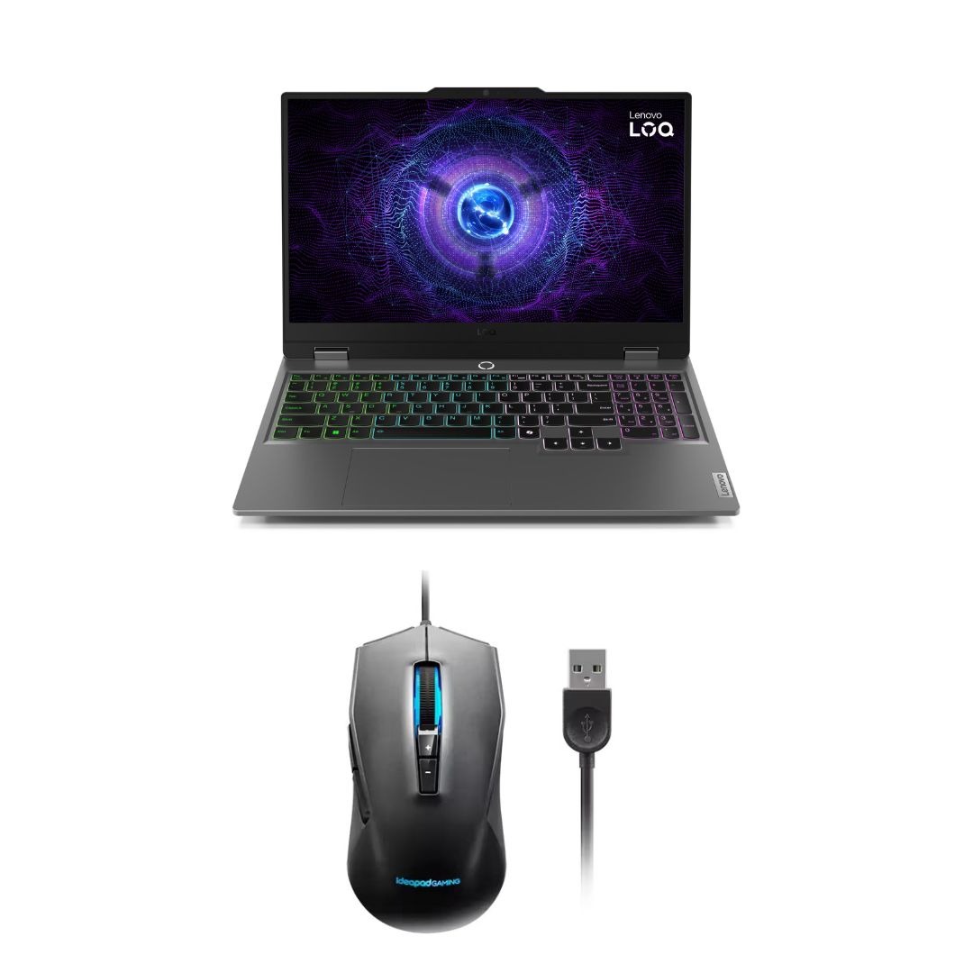 لاب توب لينوفو LOQ 15IRX9 - 83DV012HED ، معالج انتل كور i5-13450HX 15.6 بوصة ، هارد 512 جيجا بايت SSD ، رام 24 جيجا بايت ، كارت شاشة انفيديا جي فورس RTX 3050 ،فري دوس - رمادي لونا