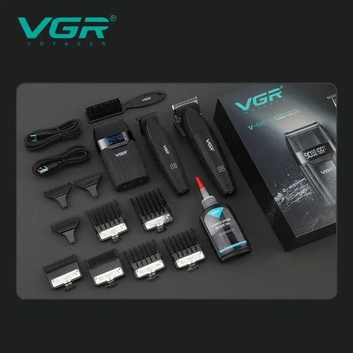 VGR Professional Hair Clipper Kit Dry , Black - V-640 S3