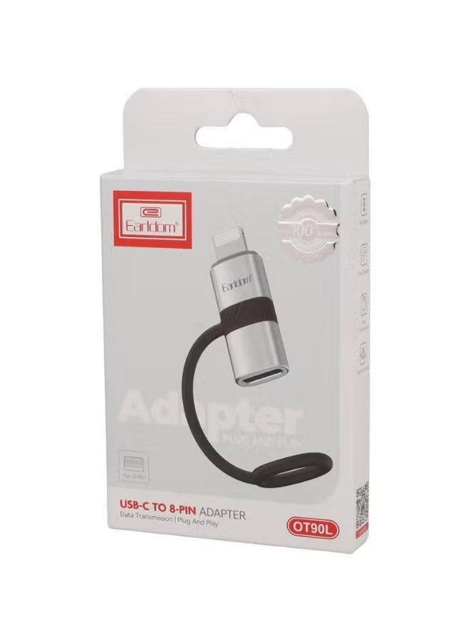 Earldom USB-C to Lightning Converter Silver Black - OT90L