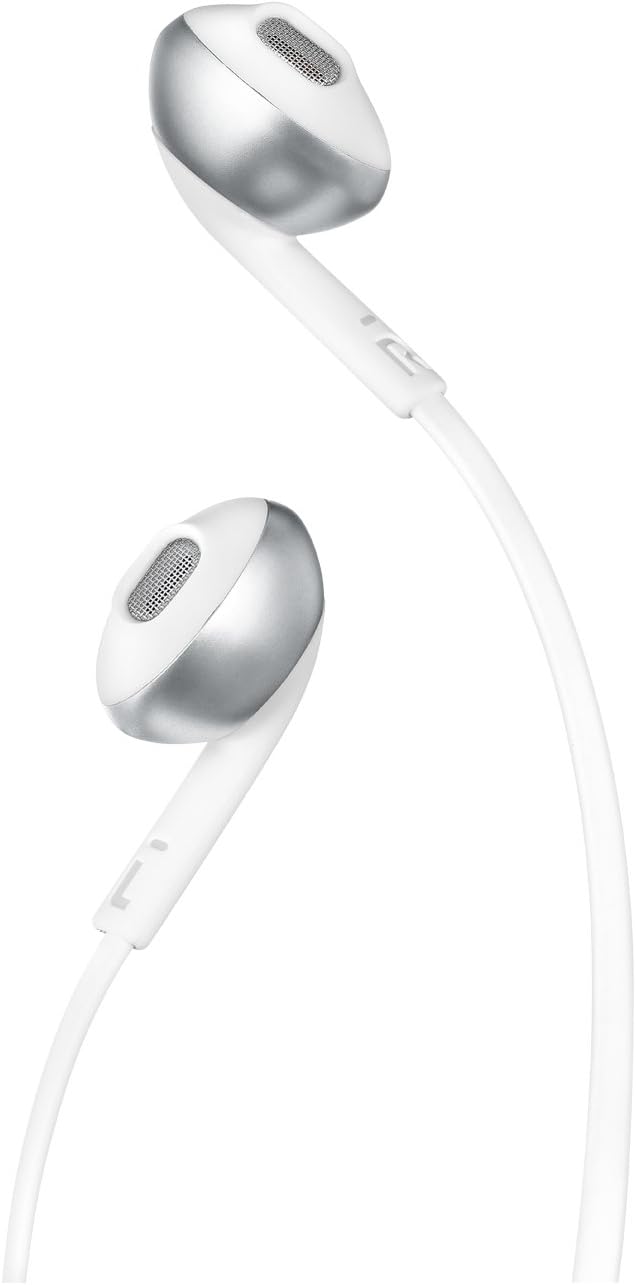 Jbl Tune 205 Wired Earphones , Hands Free Call , White Chrome