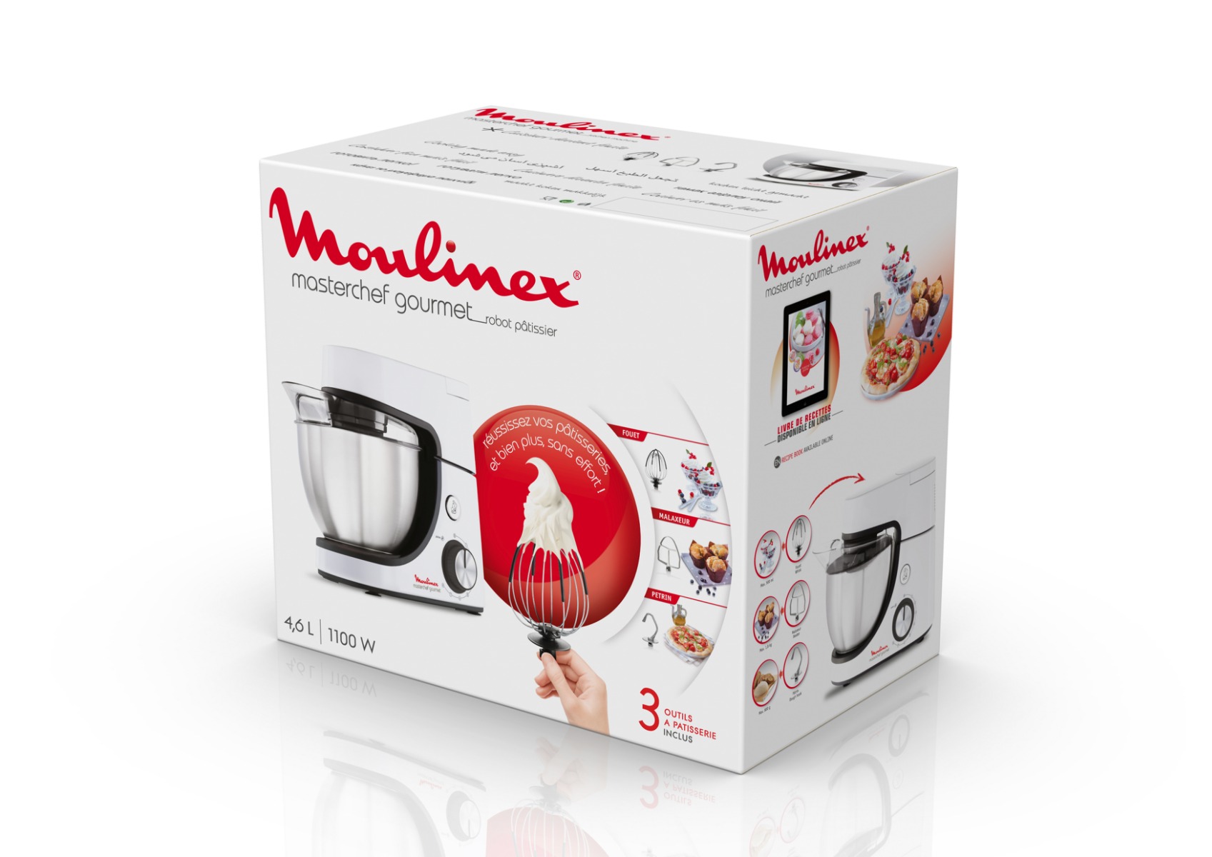 Moulinex Masterchef Gourmet Kitchen Machine ,1100 Watt ,Multi Color - QA510110