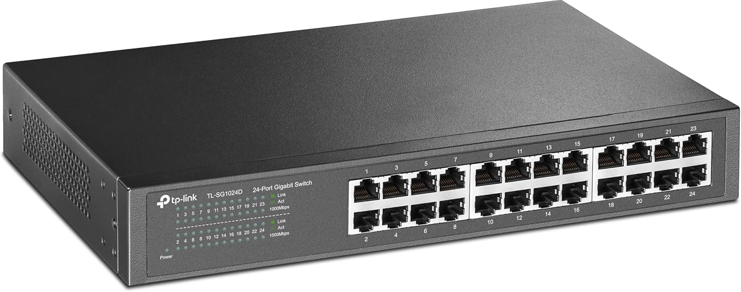 محول جيجابت تي بي لينك ، عدد 24 منفذ ، اسود - TL-SG1024D