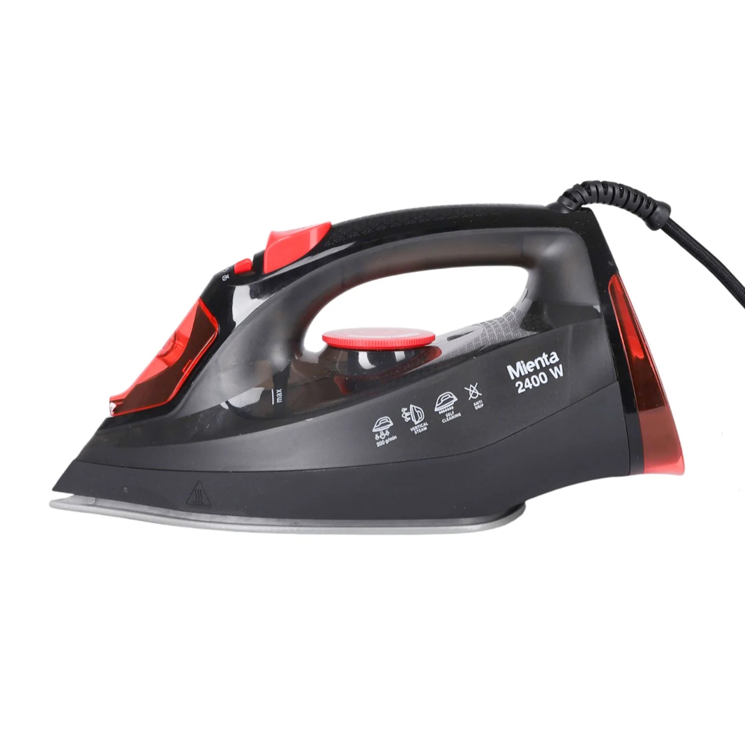 Mienta Steam Iron , 2400 Watt , Black Red - SI181740B