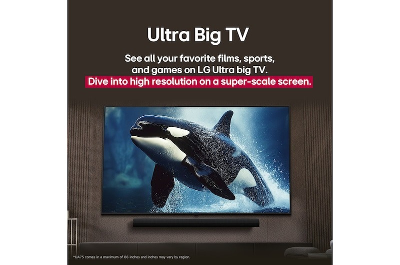 LG 55 Inch Smart TV , 4K UHD LED Built-In Receiver - 55UA84006LB