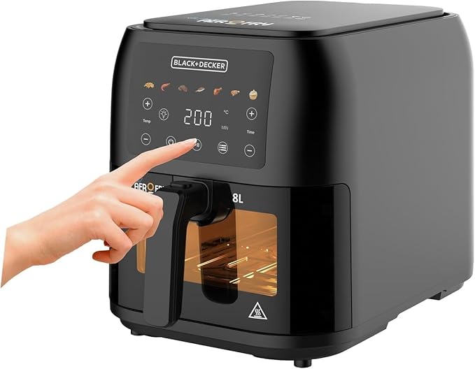 اير فراير ديجيتال بلاك اند ديكر ، سعة 8 لتر ، 1700 وات ، اسود - SAF80W-B5