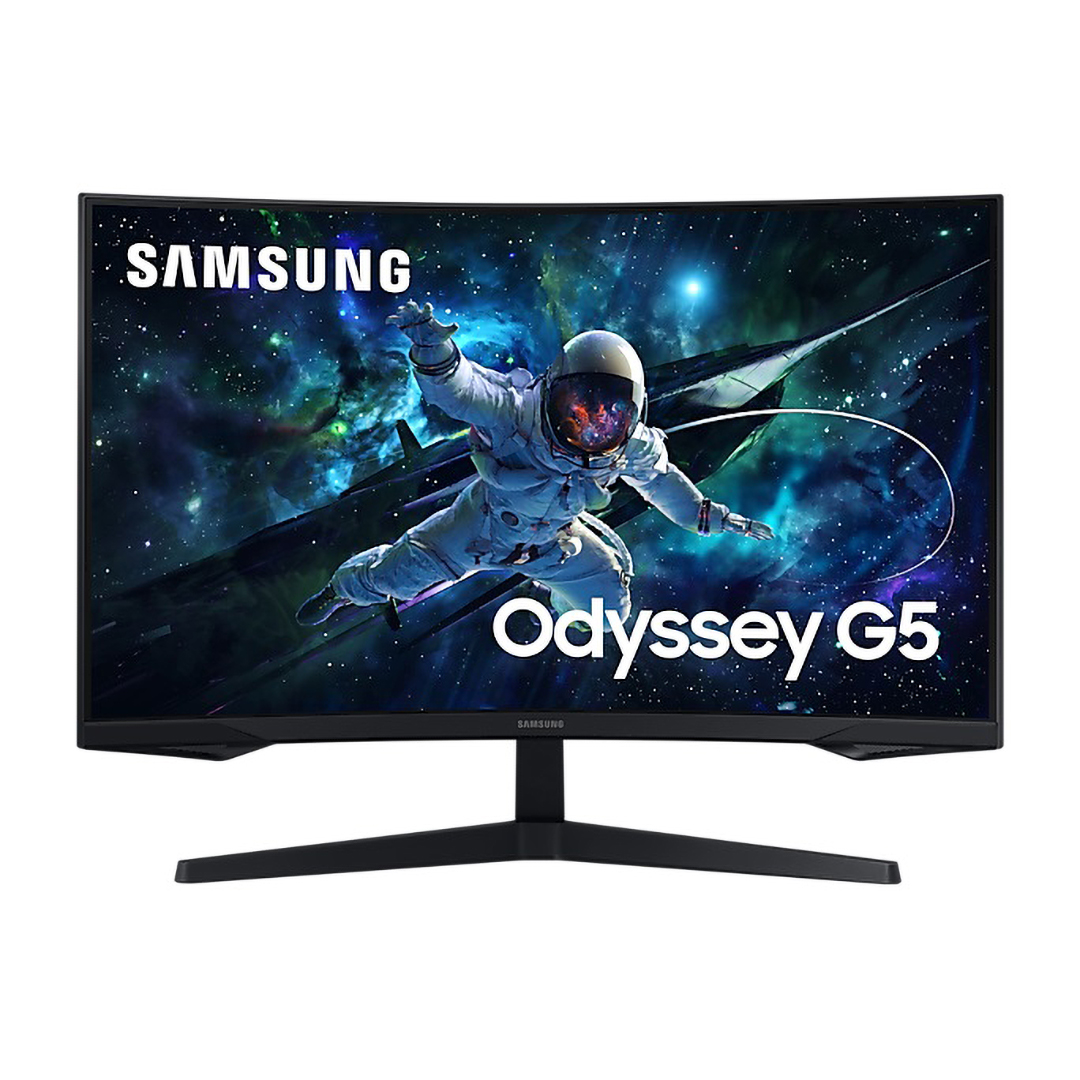 شاشة سامسونج اوديسي G5 G55C ، مقاس 32 بوصة ، دقة QHD ، معدل تحديث 165 هرتز ، معدل استجابة 1 مللي ثانية ، اسود - LS32CG552EMXEG