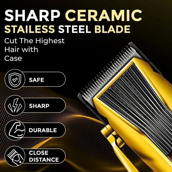 VGR Professional Rechargeable Hair Clipper with Attachments Dry , Gold - V-177