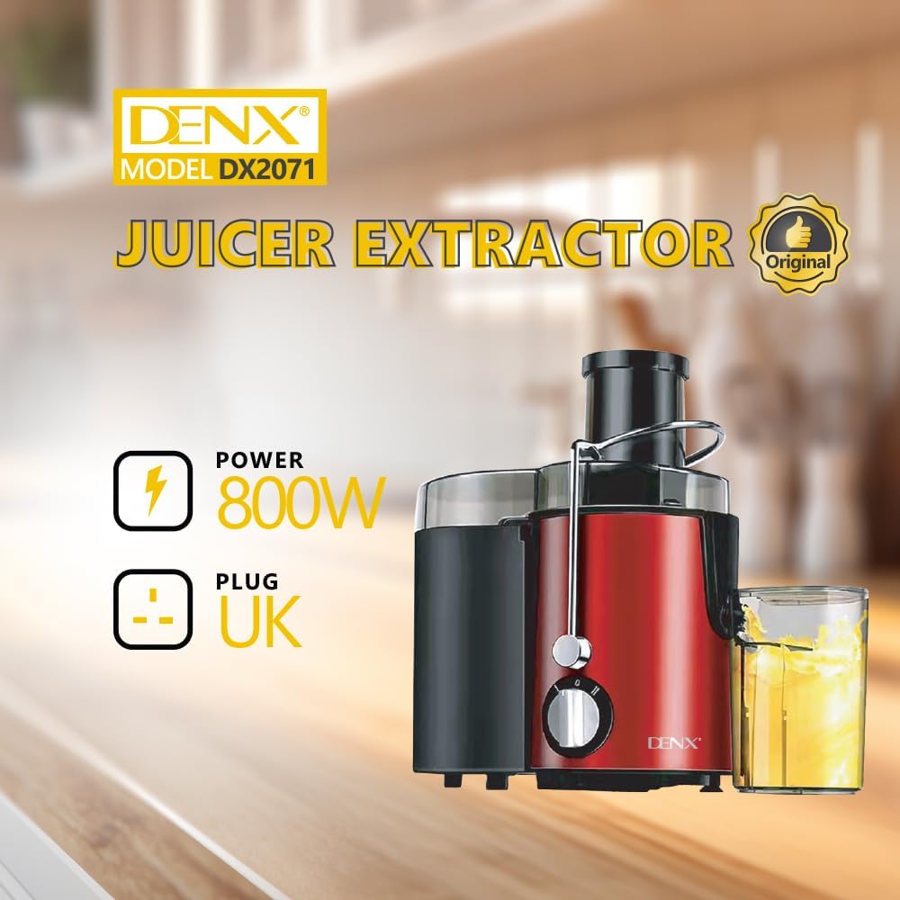 عصارة فواكه كهرباء دينكس ، 800 وات ، اسود واحمر - DX2071