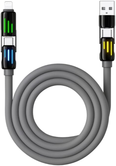 Infinix Multi Ports 4 in 1 Charging Cable 1.2 Meter Gray - XDX15