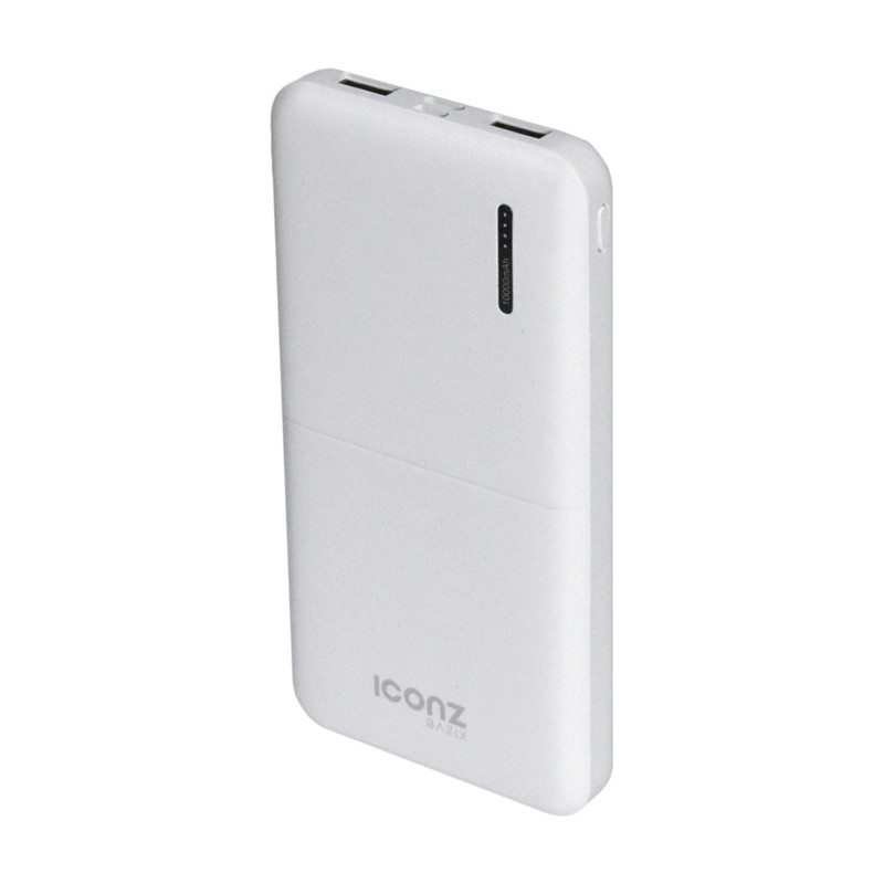 Iconz XPB11CW Power Bank , 10000 mAh 2 Ports , White
