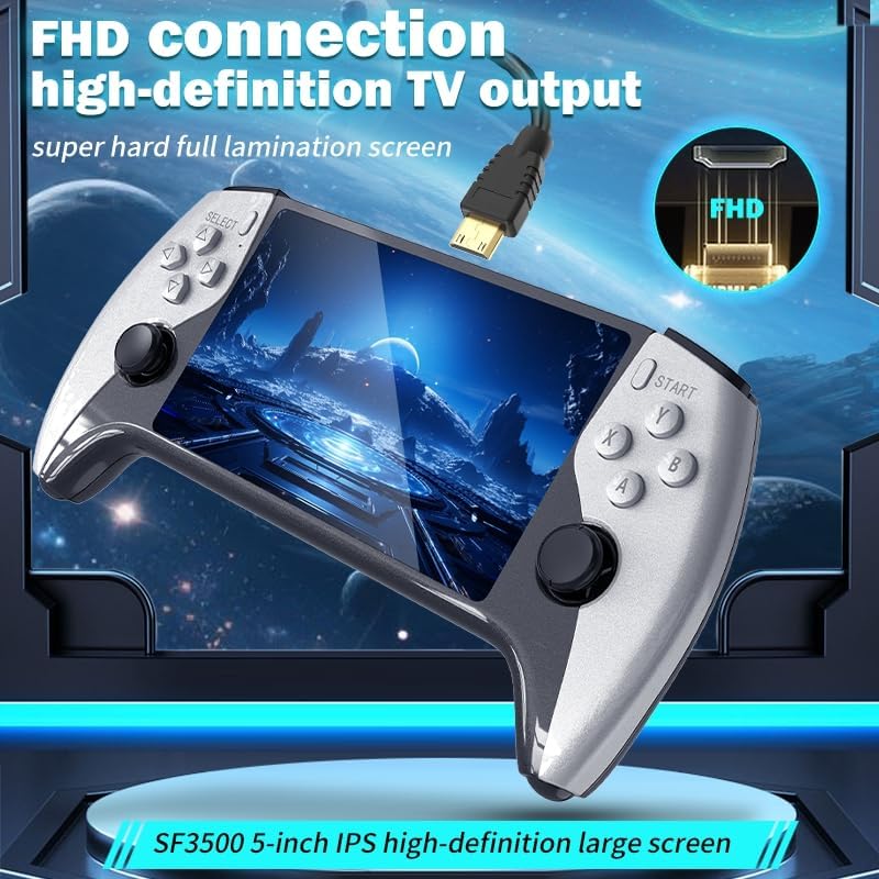 جهاز العاب محمول ريترو غير محدد SF3500 ، اسود وابيض