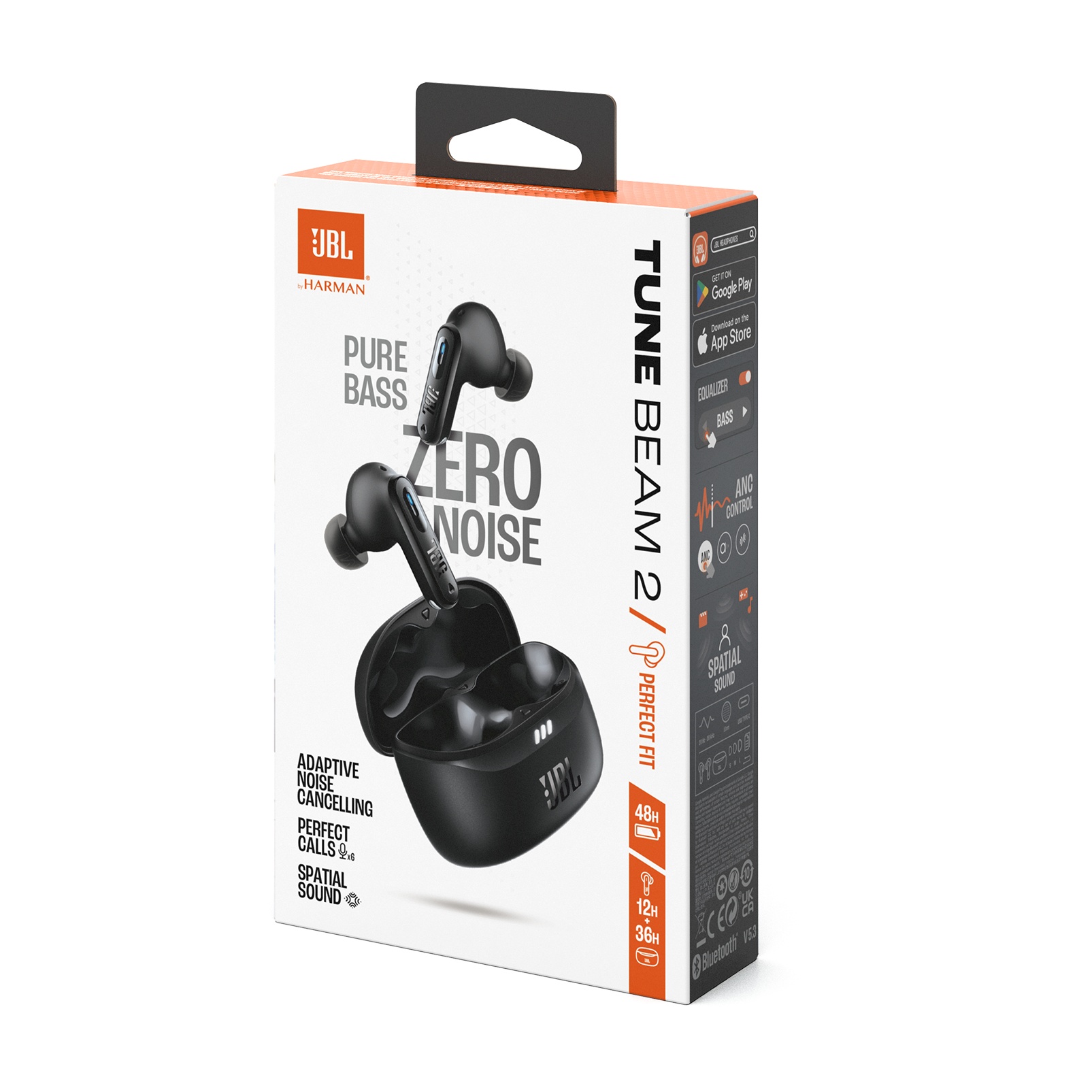 Jbl Tune Beam 2 Earbuds , Touch Control , Black - JBLTBEAM2