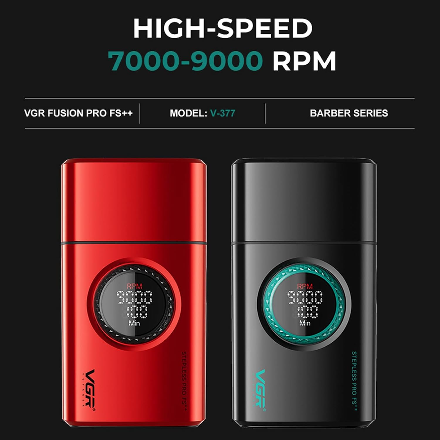 ماكينة حلاقة كهرباء في جي ار Professional ، احمر - V-377