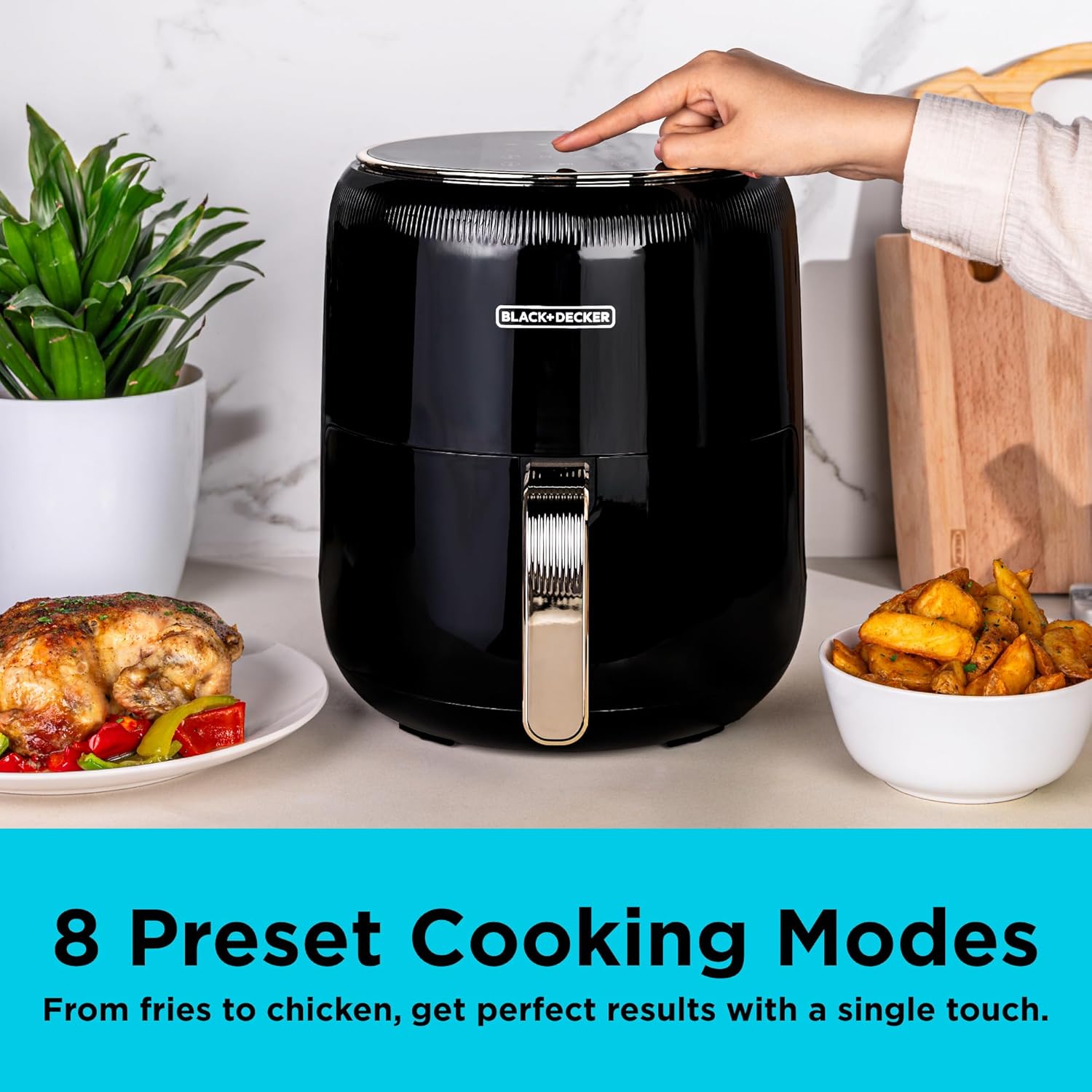 Black + Decker Aerofry Digital Air Fryer , 4.5 Liter , 1500 Watt Black - AF4510-B5