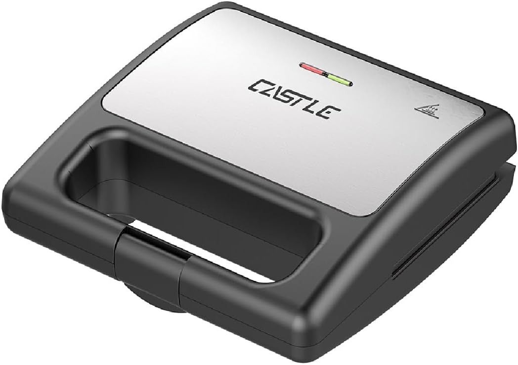Castle Sandwich Maker 750 Watt Silver Black - SMG1750