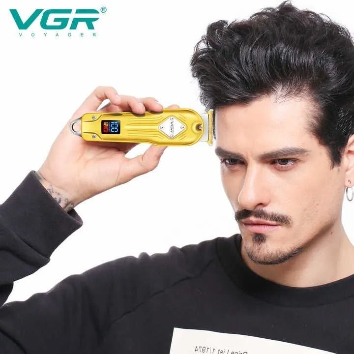 VGR Professional Rechargeable Hair Trimmer with Attachments Dry , Gold - V-261