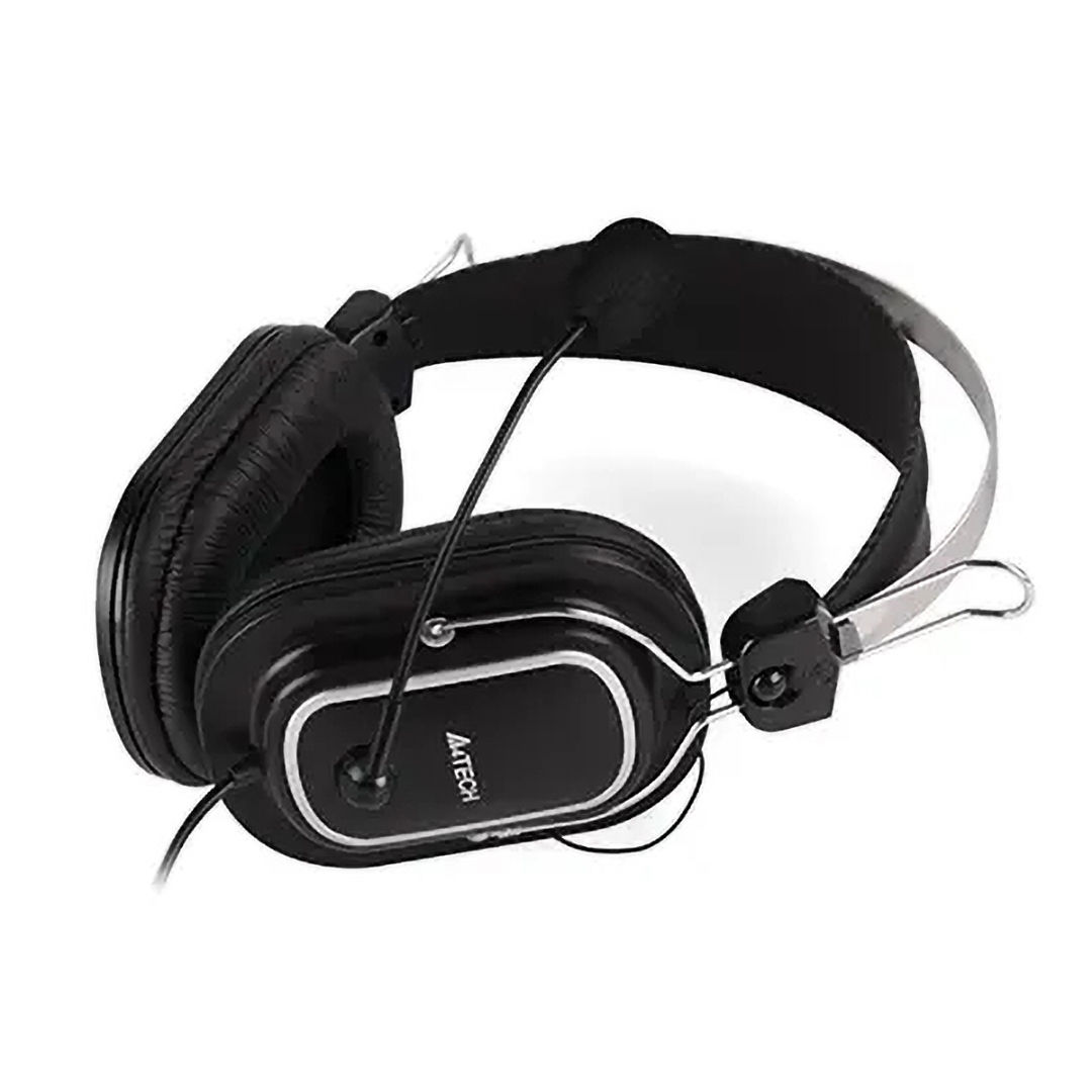 A4Tech Wired Over Ear Headphones with Microphone , Black - HU-50