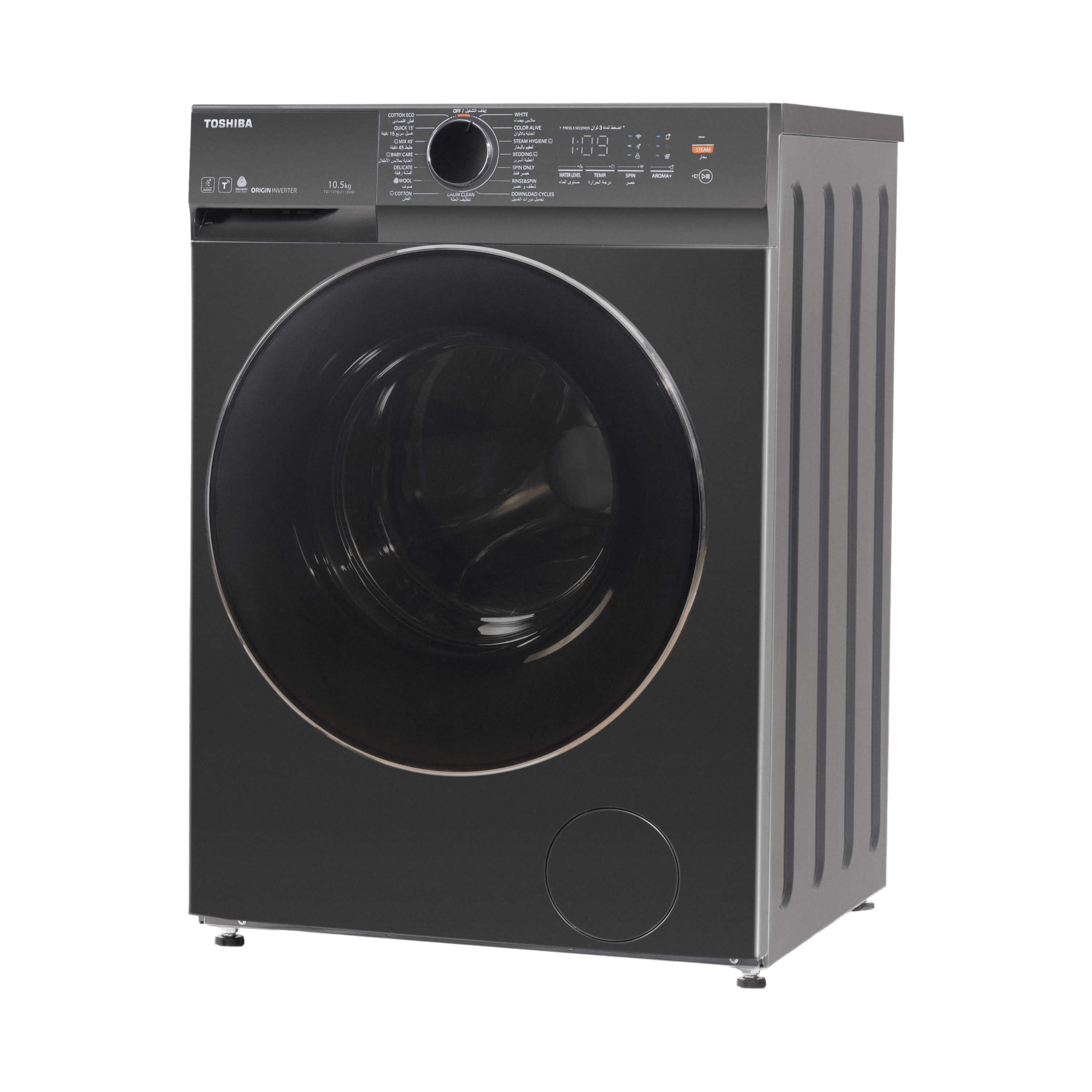 Toshiba T21 Inverter Front Load Washing Machine , 10.5 kg , Morandy Grey - TW-T21BU115UWEG(MG)