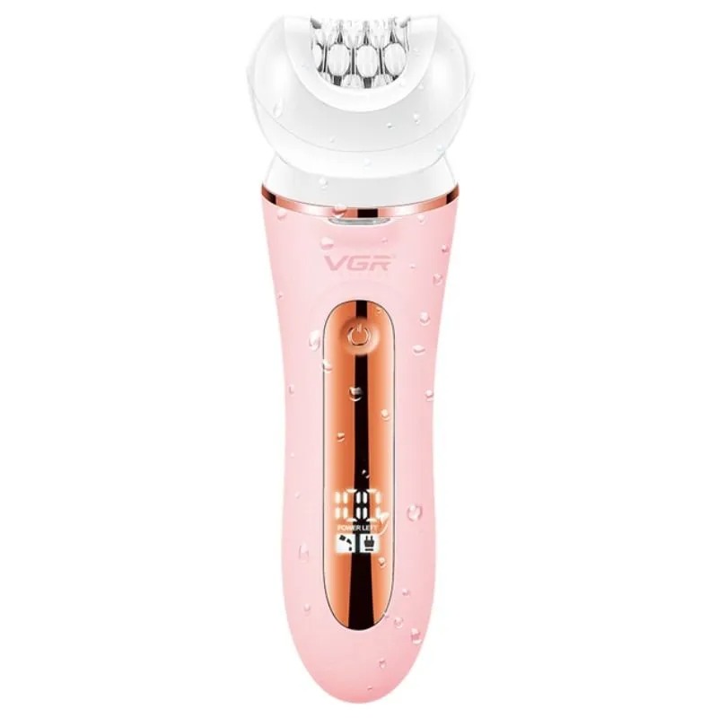 VGR Professional Epilator with Attachments Wet & Dry White Pink - V-751