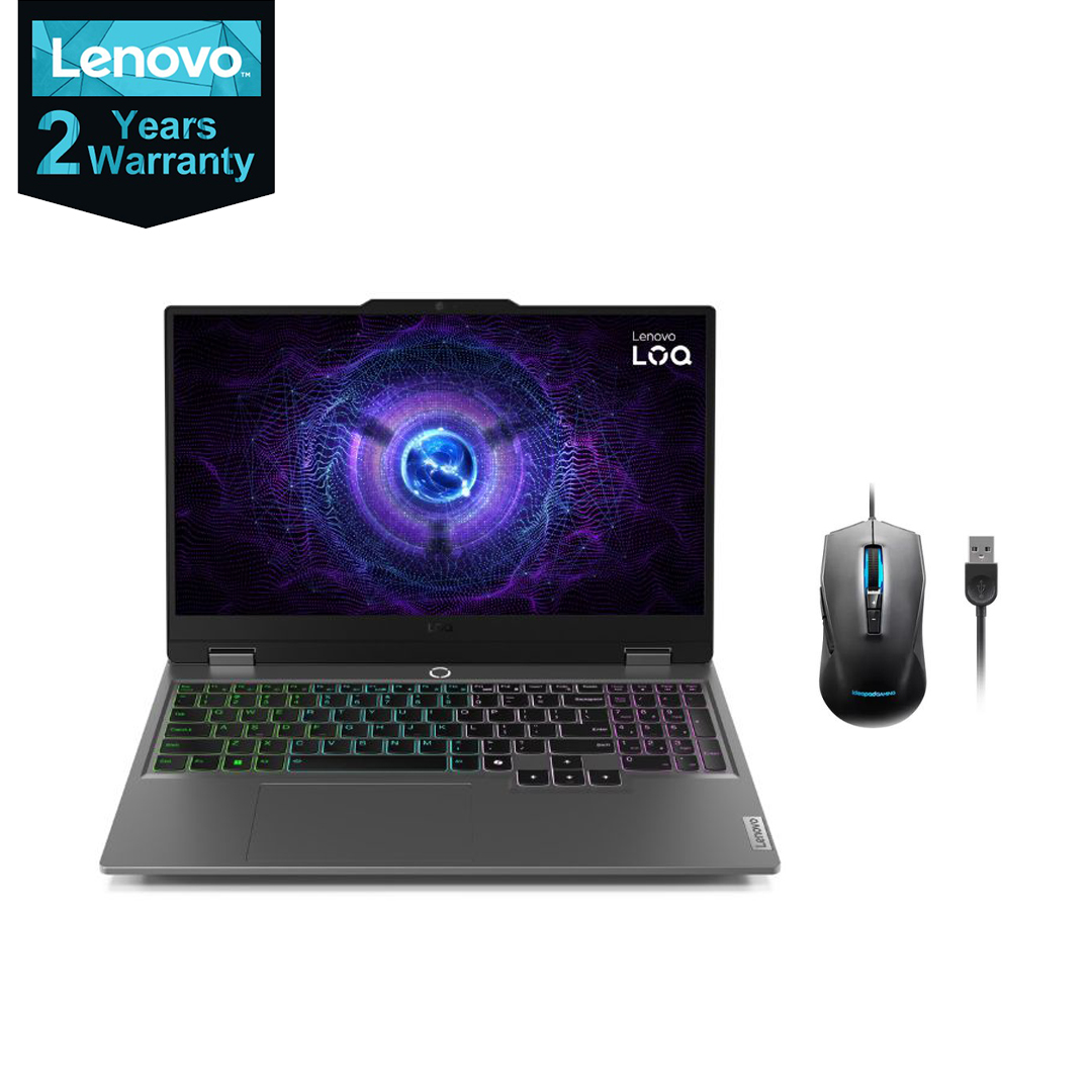 لاب توب لينوفو LOQ 15IAX9 - 83GS008NED ، معالج انتل كور i5-12450HX 15.6 بوصة ، هارد 512 جيجا بايت SSD ، رام 12 جيجا بايت ، كارت شاشة انفيديا جي فورس RTX 2050 ،ويندوز 11 - رمادي لونا