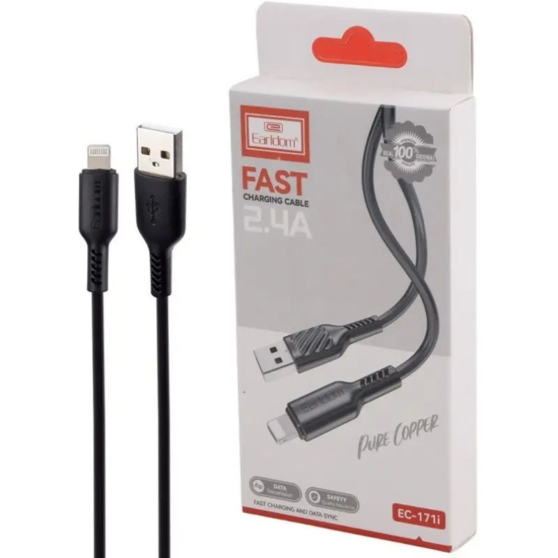 كابل شحن لايتنينج ايرلدوم ، طول 1 متر ، اسود - EC-171I