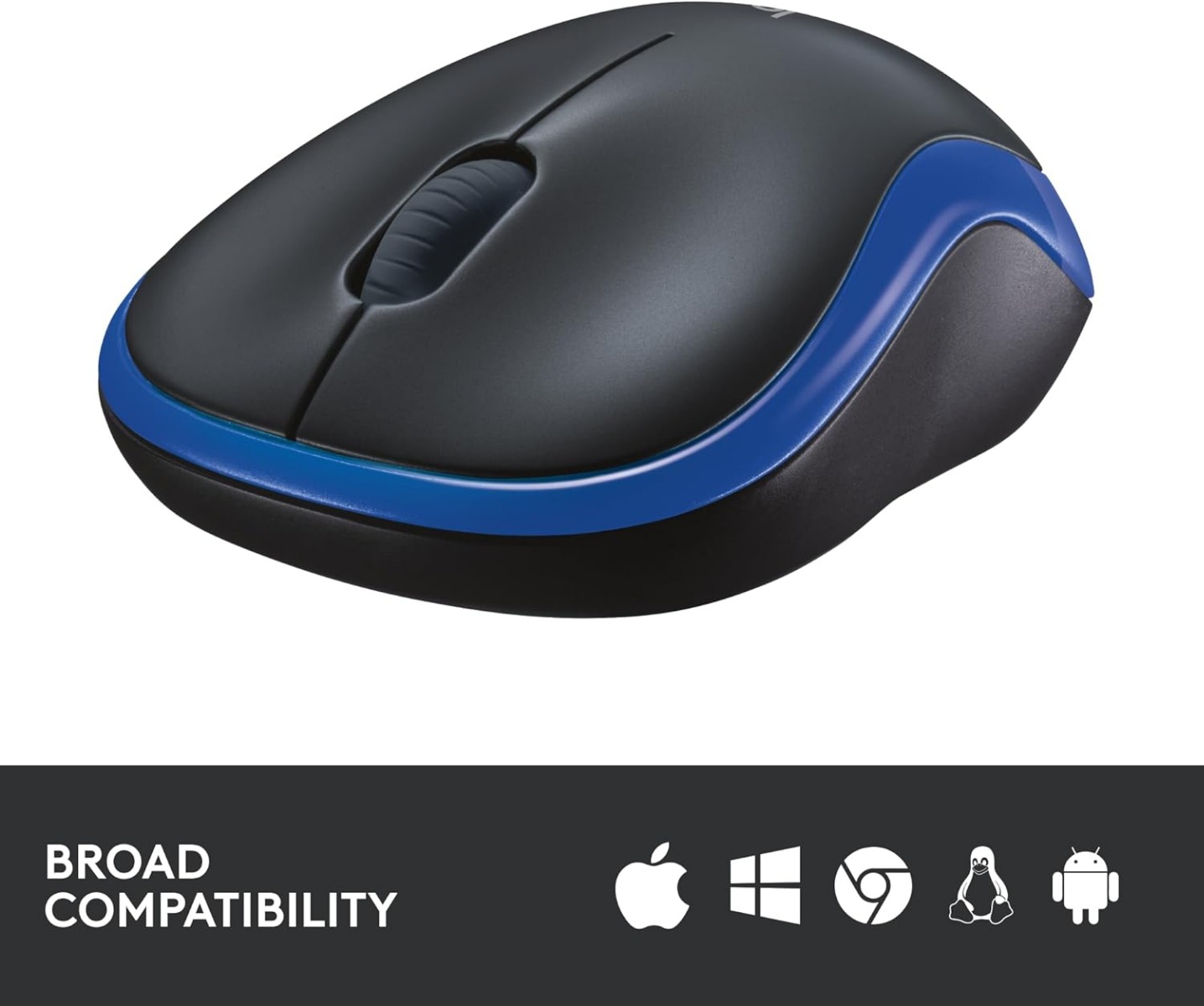 Logitech M185 Wireless Mouse , Black Blue - 910-002236