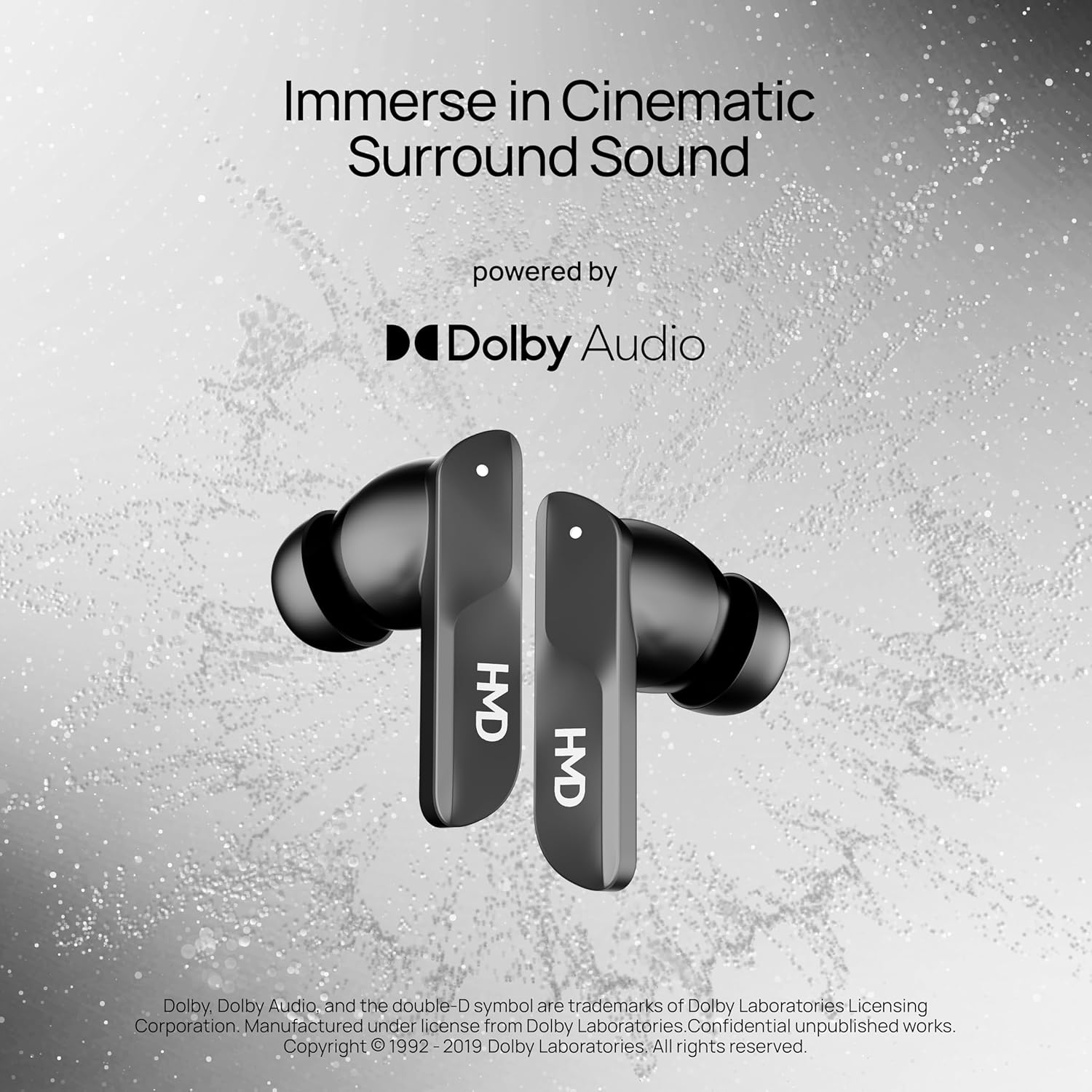 ايربودز اتش ام دي DUB S60 ، بخاصية إلغاء الضوضاء المحيطة ، رمادي