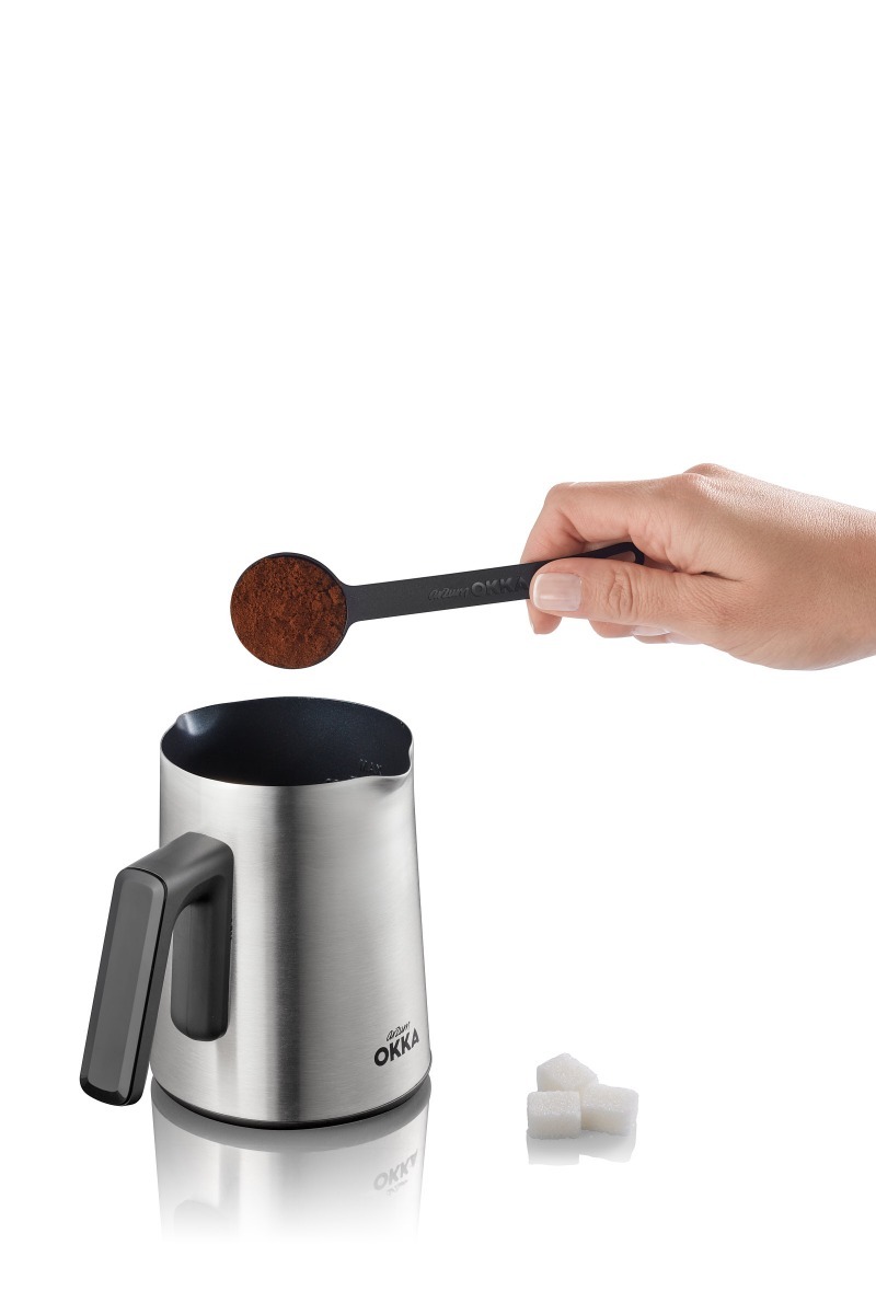 Arzum Okka Rich Turkish Coffee Maker , 300 milliliter 5 Cups 700 Watt Silver Black - OK0012