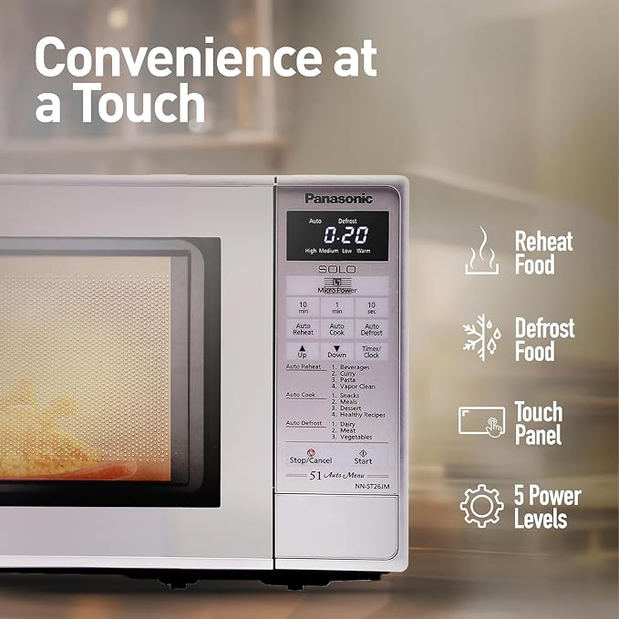 Panasonic Solo Microwave Oven , 20 Liter 800 Watt , White - NNST26SMKE