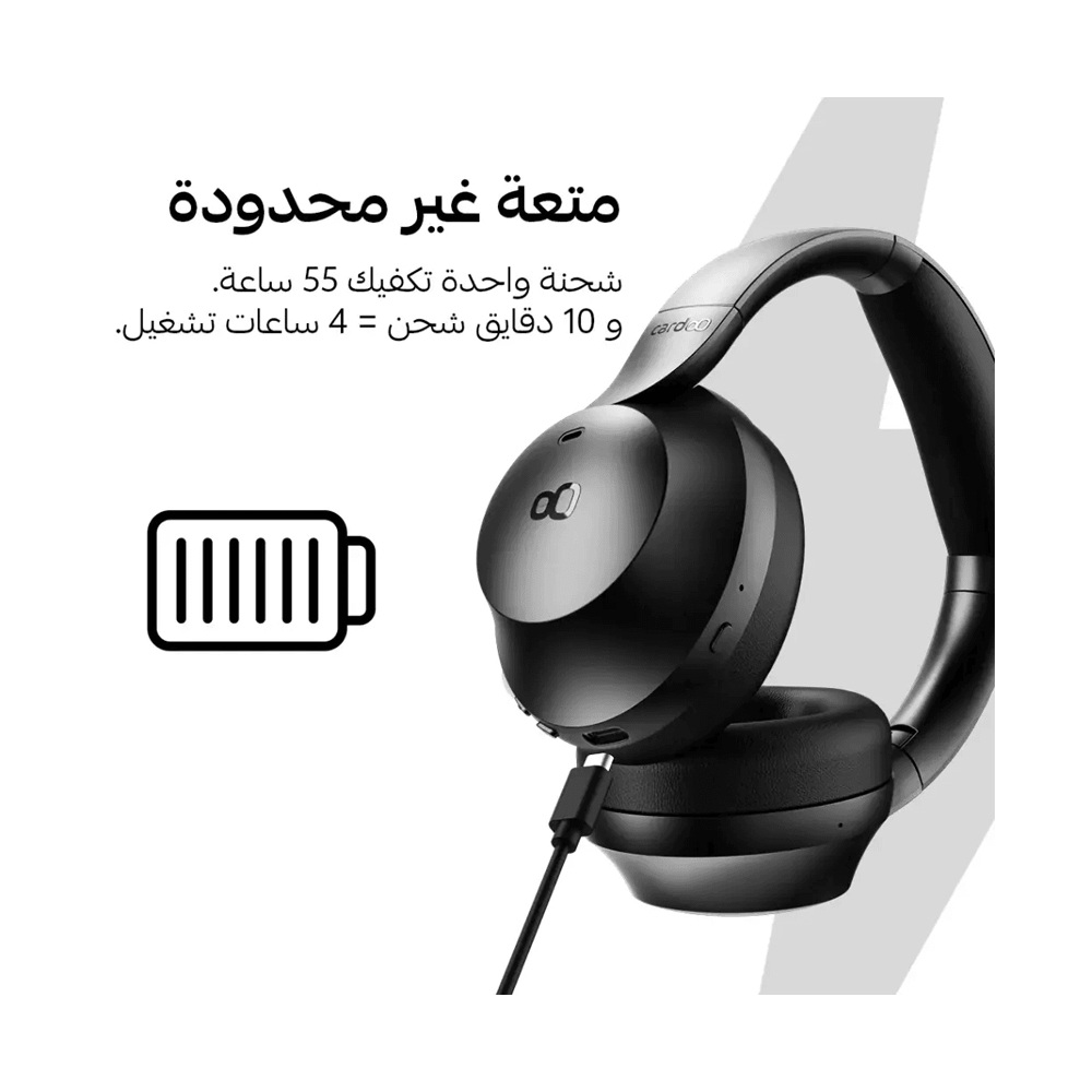 Cardoo Wireless Over Ear Headphones , Black - CGLHDP01E