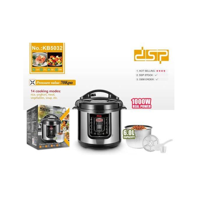 Dsp Digital Electric Pressure Cooker , 6 Liter 1000 Watt , Black - KB5032