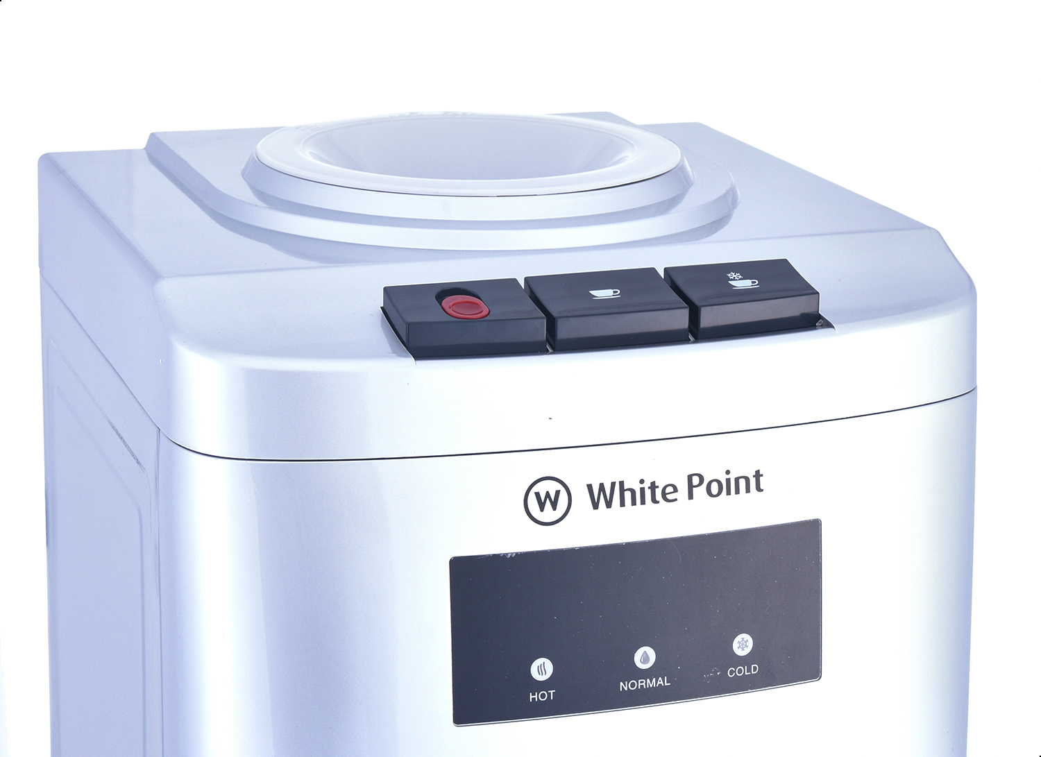 مبرد مياه تحميل علوي وايت بوينت ، ساخن وبارد وفاتر ، 3 حنفية ، فضي - WPWD 1316FS