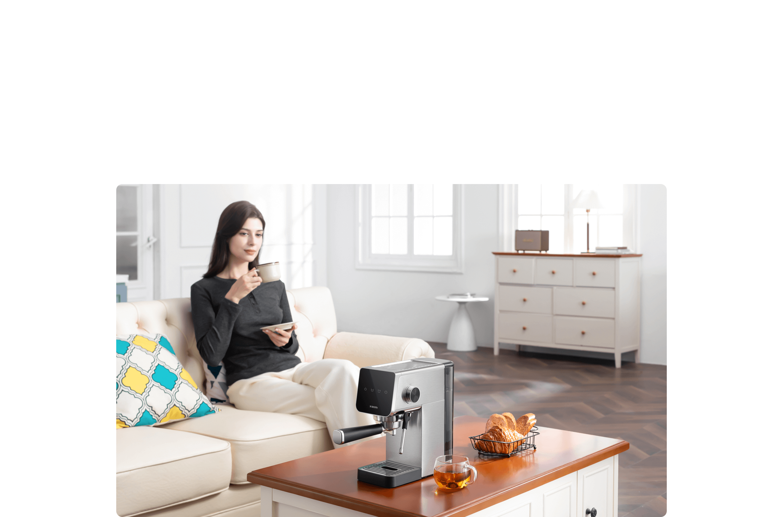 Xiaomi Semi-Automatic Espresso Machine , 0.9 Liter , Silver Black - CME003
