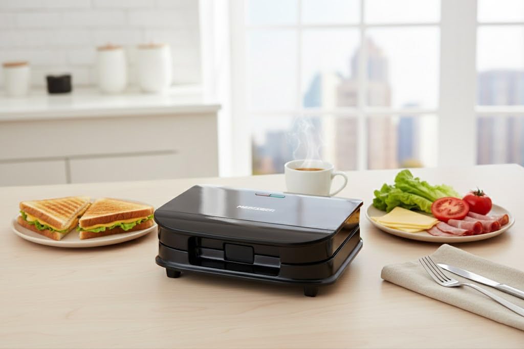 Mediatech Sandwich Maker 700 Watt Black - MT-SM209